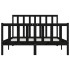 Estructura de cama de madera maciza negra 140x200