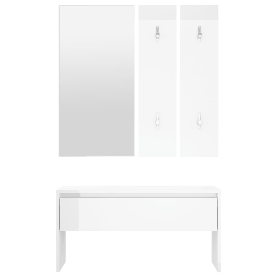 Set de muebles de recibidor madera contrachapada blanco