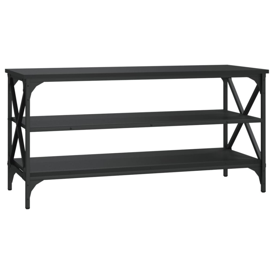 Mueble para TV madera contrachapada negro 100x40x50