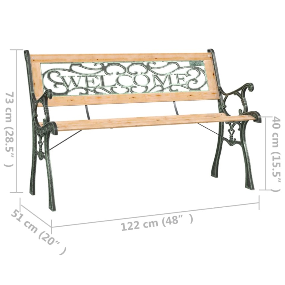 Banco de jardín madera de abeto macizo 122