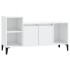 Mueble de TV madera contrachapada blanco brillo 100x35x55