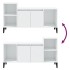 Mueble de TV madera contrachapada blanco brillo 100x35x55