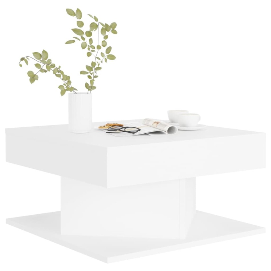 Mesa de centro madera contrachapada blanco 57x57x30