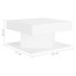 Mesa de centro madera contrachapada blanco 57x57x30