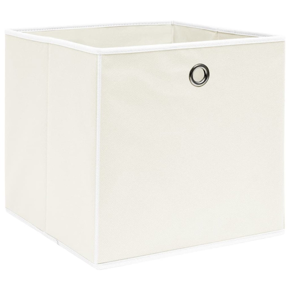 Cajas de almacenaje 10 uds tela blanco 32x32x32