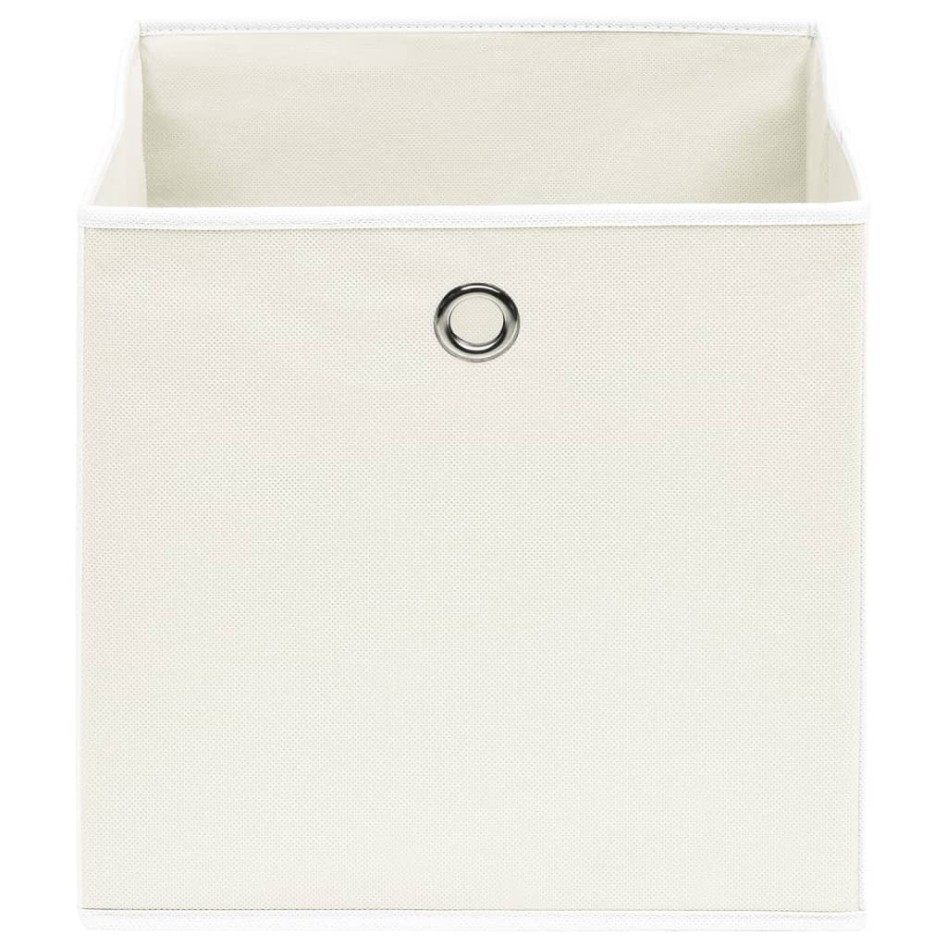 Cajas de almacenaje 10 uds tela blanco 32x32x32