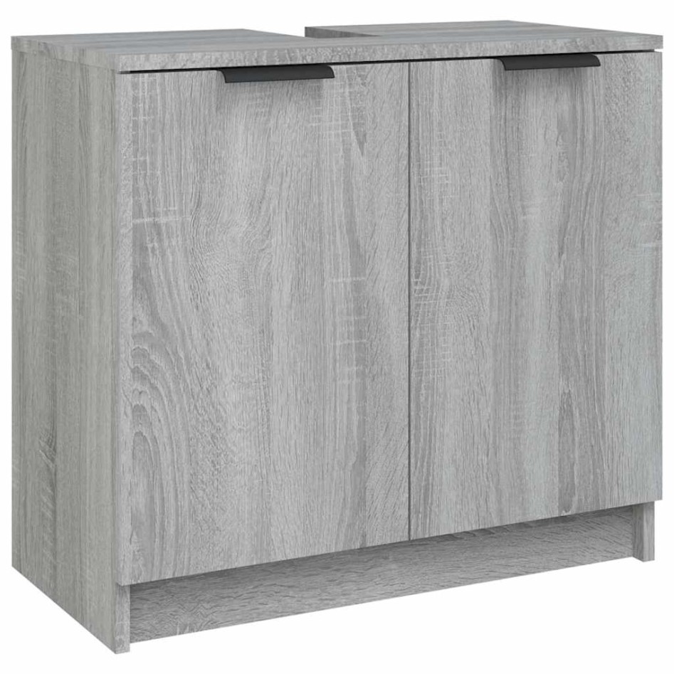 Armario de baño madera contrachapada gris Sonoma