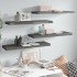 Estante flotante de pared 4 uds MDF gris brillo 80x23,5x3,8
