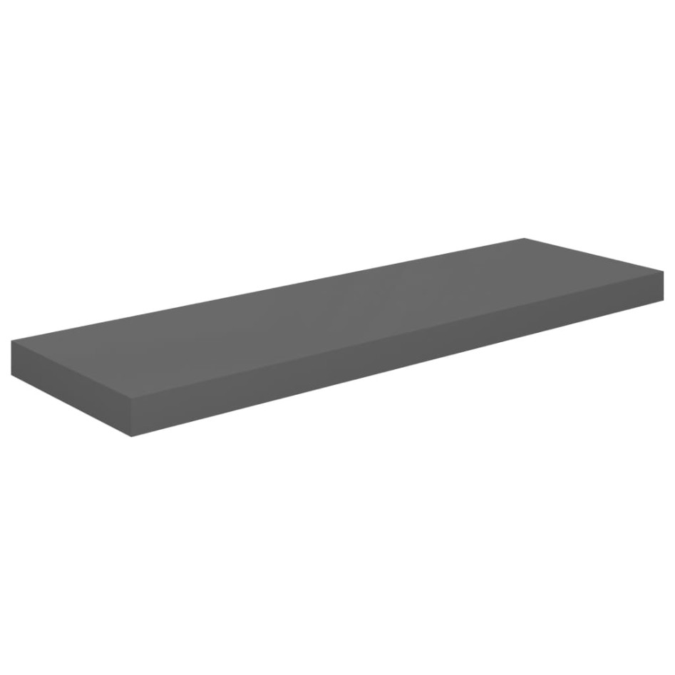 Estante flotante de pared 4 uds MDF gris brillo 80x23,5x3,8