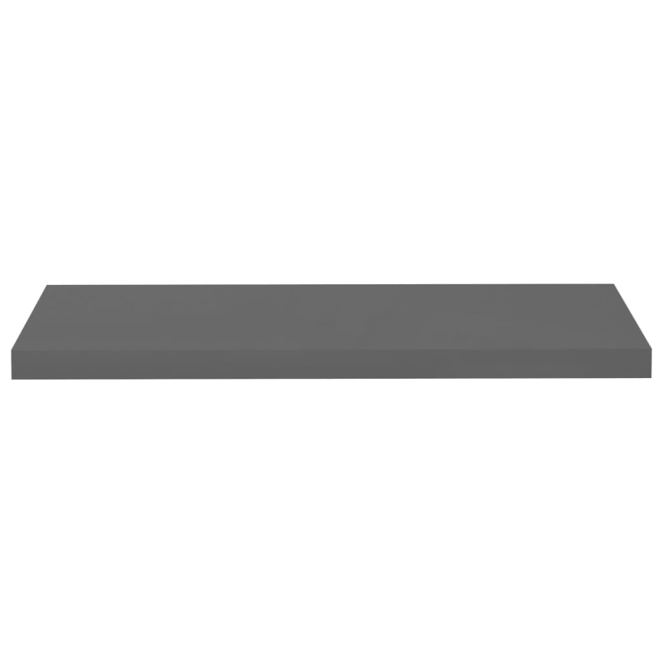 Estante flotante de pared 4 uds MDF gris brillo 80x23,5x3,8