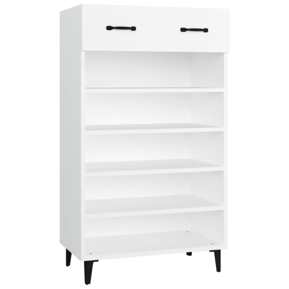 Mueble zapatero de madera contrachapada blanco 60x35x105