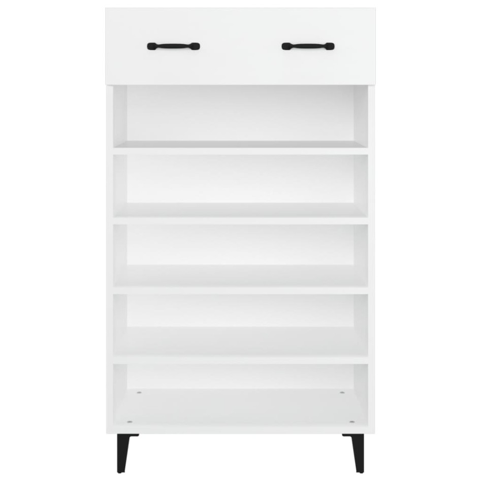 Mueble zapatero de madera contrachapada blanco 60x35x105