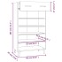 Mueble zapatero de madera contrachapada blanco 60x35x105