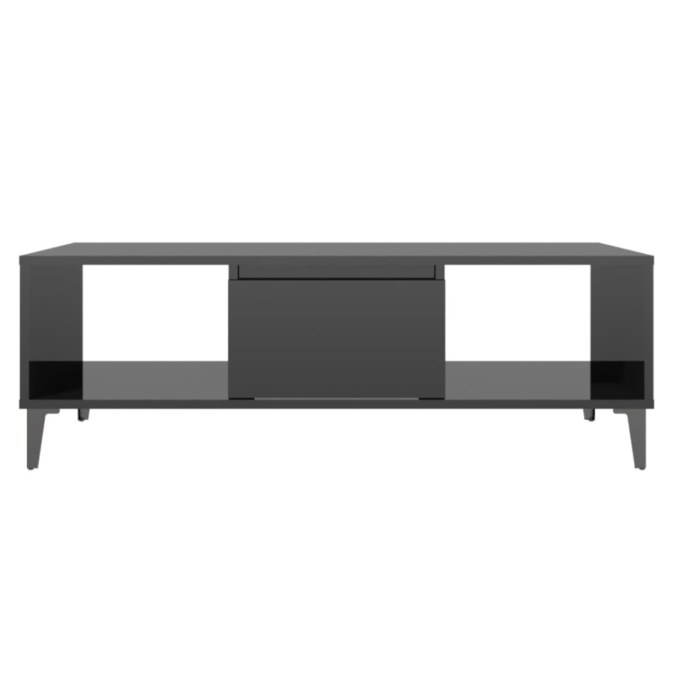 Mesa de centro madera contrachapada negro brillo
