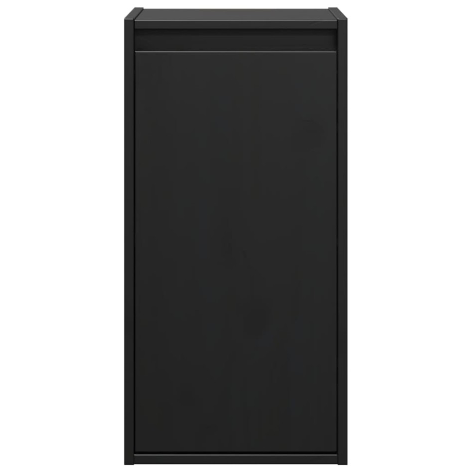 Armarios de pared 2 uds madera maciza de pino negro 30x30x60