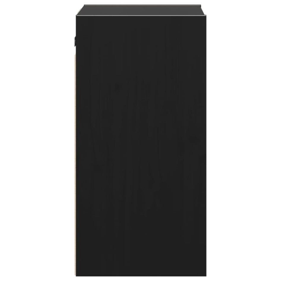 Armarios de pared 2 uds madera maciza de pino negro 30x30x60