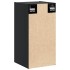 Armarios de pared 2 uds madera maciza de pino negro 30x30x60