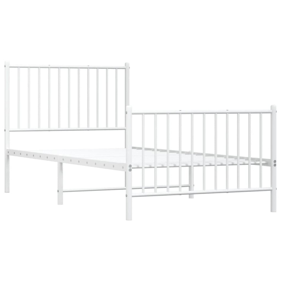 Estructura cama sin colchón con estribo metal blanco 90x190