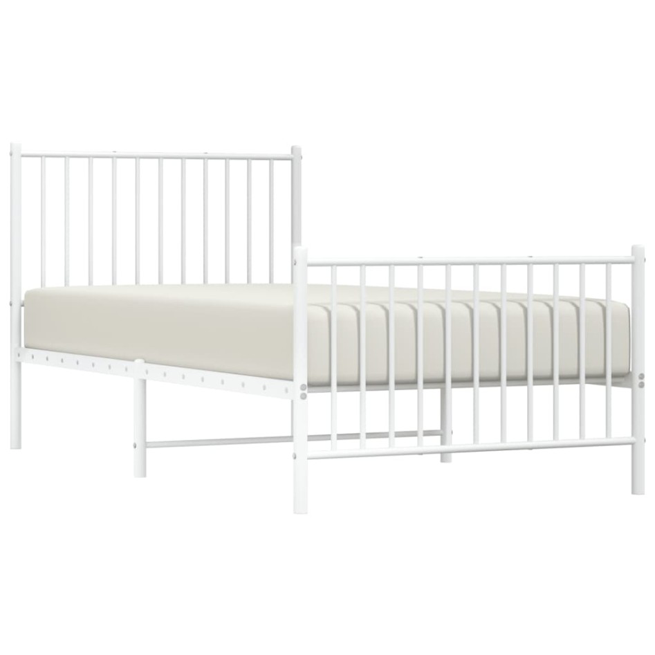 Estructura cama sin colchón con estribo metal blanco 90x190
