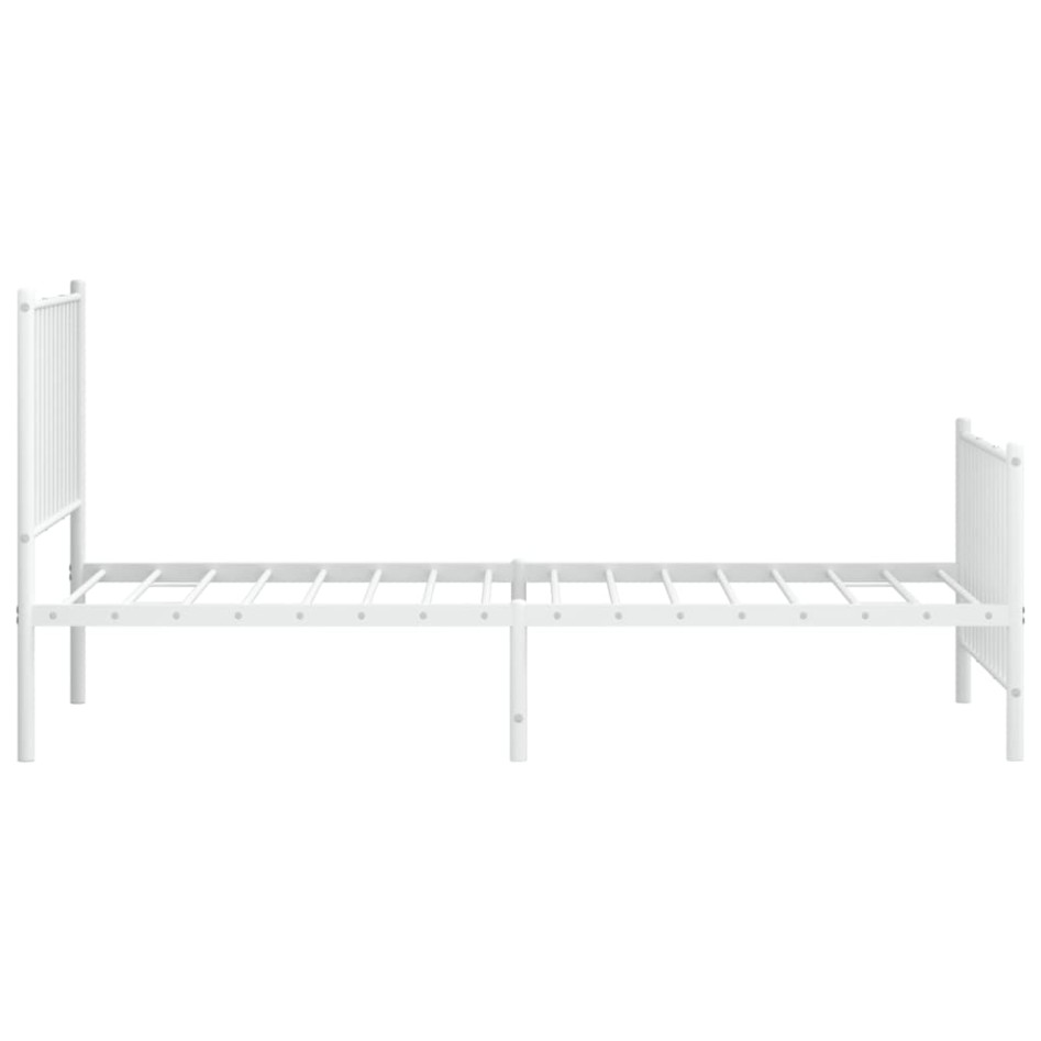Estructura cama sin colchón con estribo metal blanco 90x190