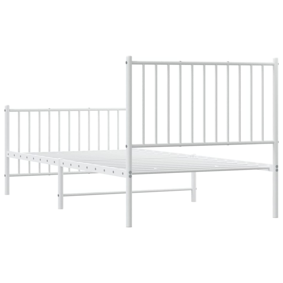 Estructura cama sin colchón con estribo metal blanco 90x190