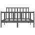 Estructura de cama madera maciza gris King Size 150x200