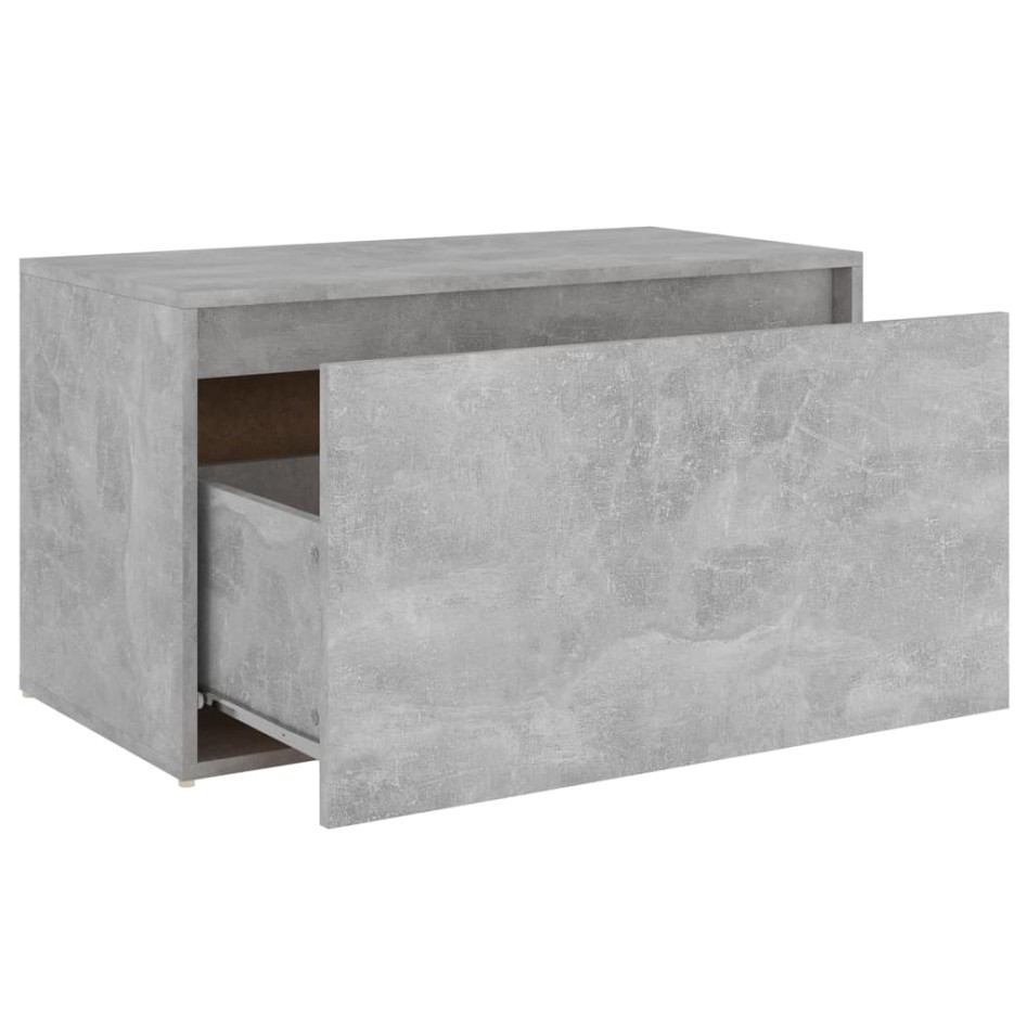 Banco de pasillo madera de ingeniería gris hormigón 80x40x45
