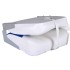 Asiento de barco respaldo plegable cojín azul blanco