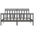 Estructura de cama de madera maciza de pino gris 200x200