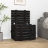 Caja de almacenaje madera maciza de pino negra 58x40,5x42