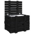Caja de almacenaje madera maciza de pino negra 58x40,5x42