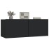 Muebles para TV 2 uds madera contrachapada negro 80x30x30
