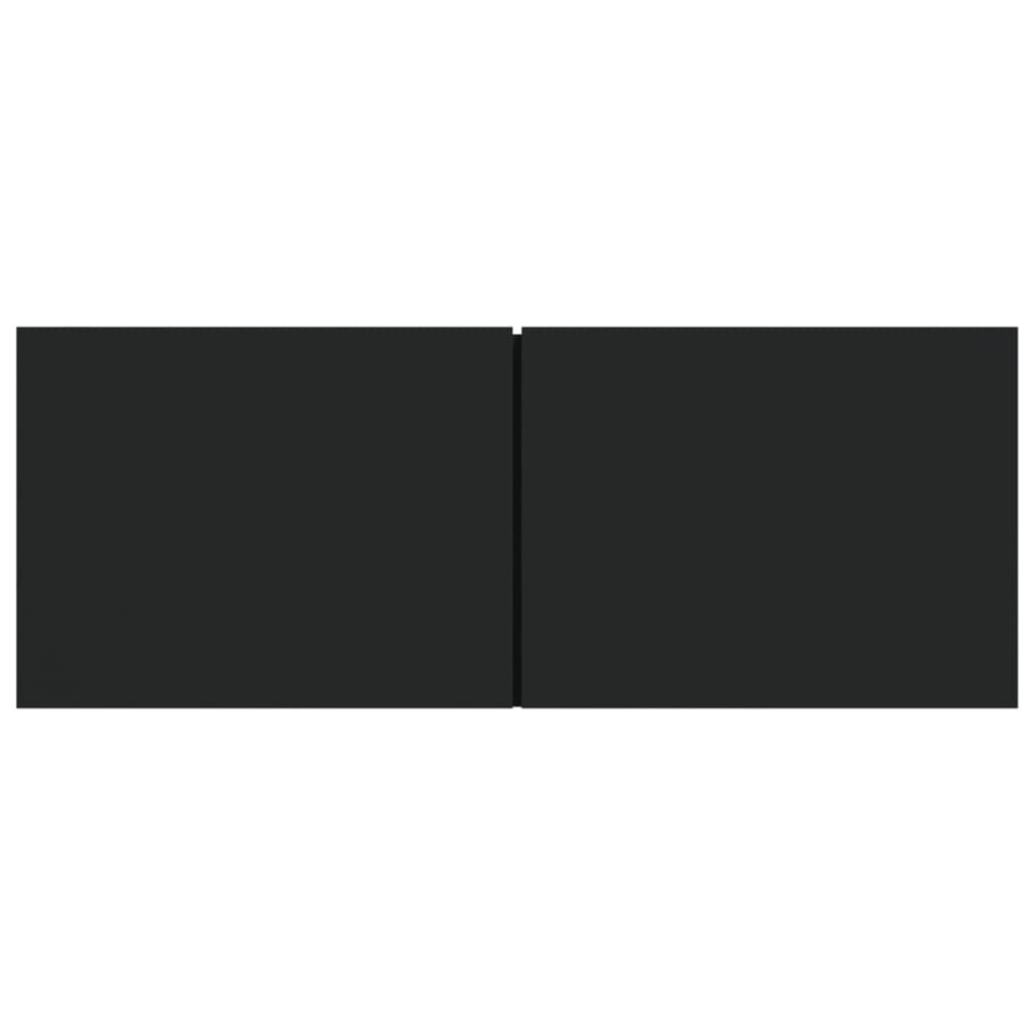 Muebles para TV 2 uds madera contrachapada negro 80x30x30