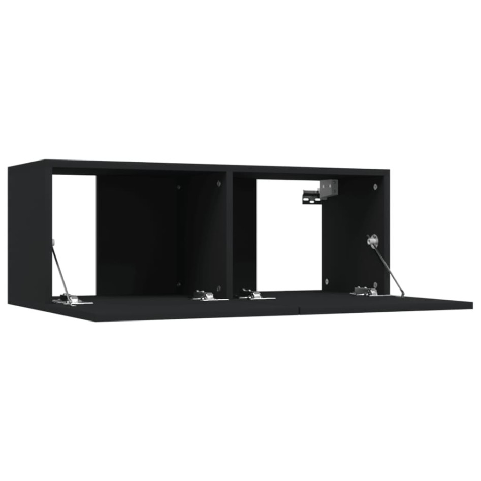 Muebles para TV 2 uds madera contrachapada negro 80x30x30