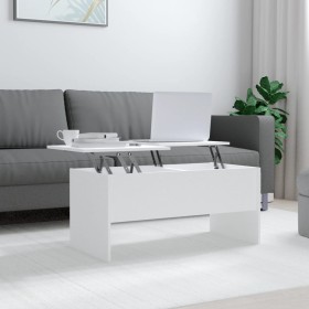 Mesa de centro madera contrachapada blanco 102x50,5x46,5