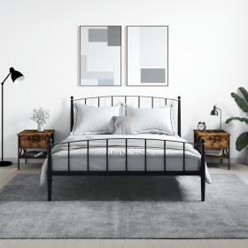 Mesitas noche 2 uds madera ingeniería roble ahumado 40x42x45