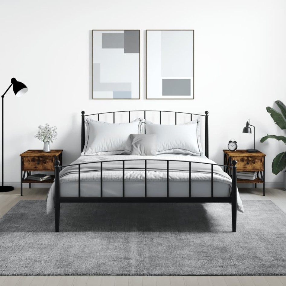 Mesitas noche 2 uds madera ingeniería roble ahumado 40x42x45