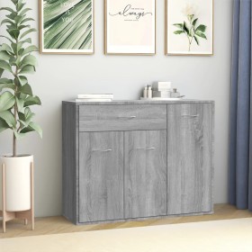 Aparador de madera contrachapada gris Sonoma 88x30x70