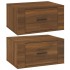 Mesitas de noche de pared 2 uds color roble marrón 50x36x25