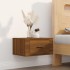 Mesitas de noche de pared 2 uds color roble marrón 50x36x25