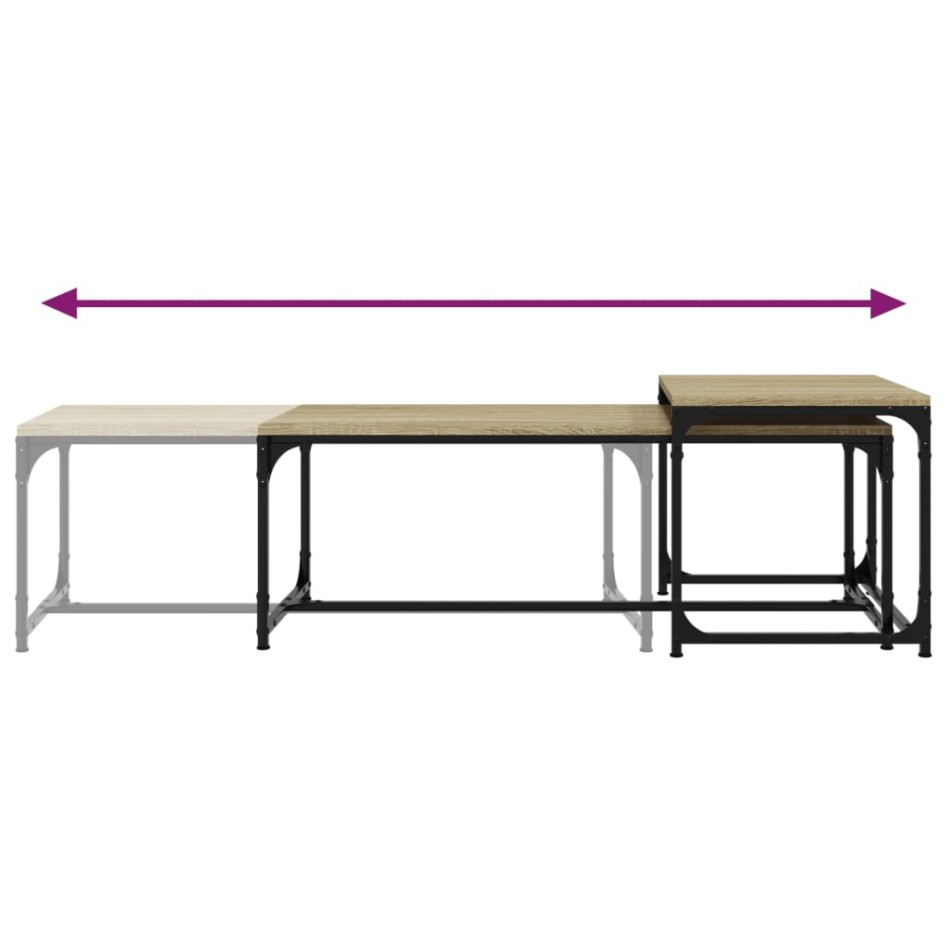 Mesas de centro 2 uds madera contrachapada roble