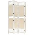 Biombo divisor de 4 paneles de tela color crema 140x165