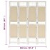 Biombo divisor de 4 paneles de tela color crema 140x165