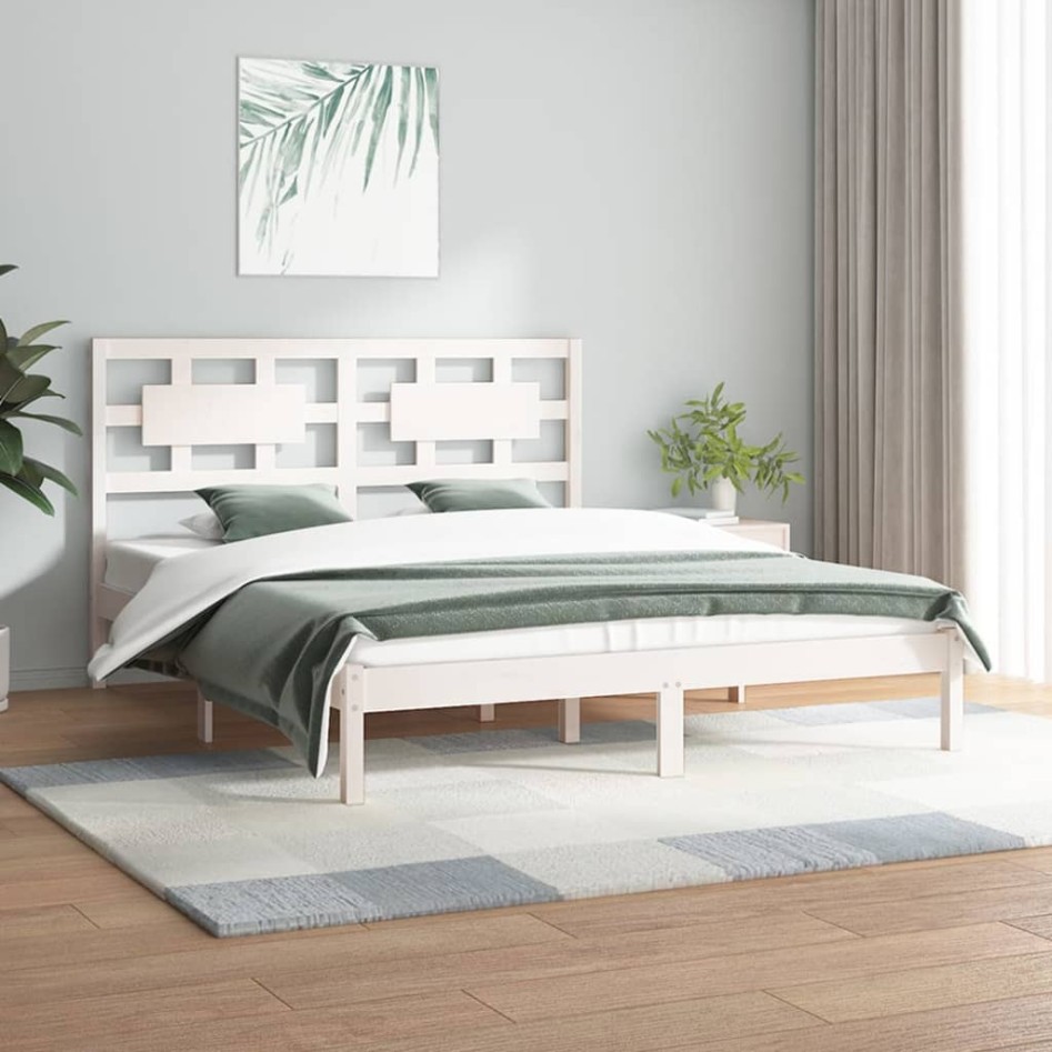Estructura de cama madera maciza de pino blanca 120x200