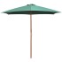 Sombrilla con palo de madera verde 270x270