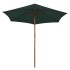 Sombrilla con palo de madera verde 270x270