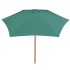Sombrilla con palo de madera verde 270x270