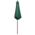 Sombrilla con palo de madera verde 270x270