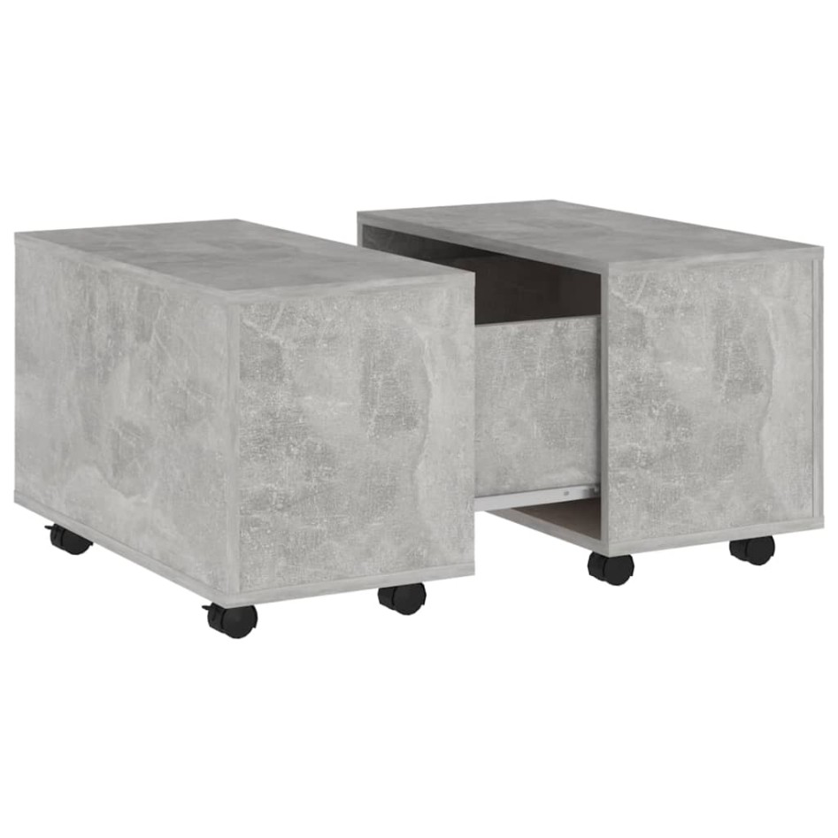 Mesa de centro madera contrachapada gris hormigón 60x60x38