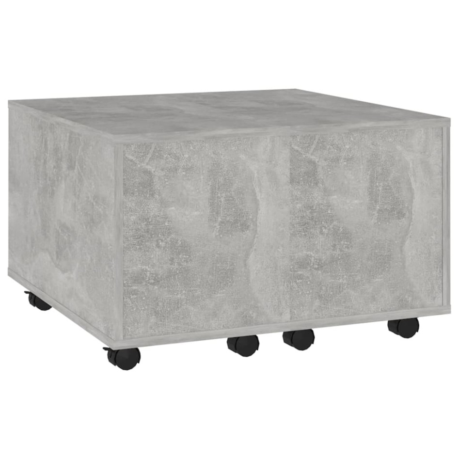 Mesa de centro madera contrachapada gris hormigón 60x60x38